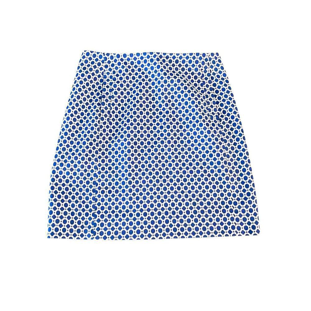 Peace of Cloth Geometric Pattern Blue Circles Diamonds Pencil Skirt Women’s Sz 6